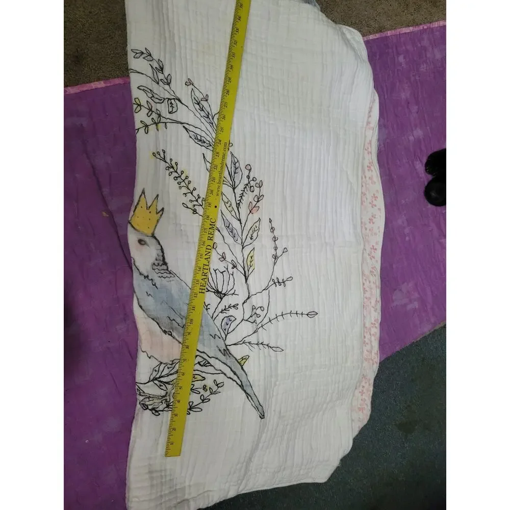 Aden Anais Baby Blanket Bird Song Noble Nest Crown Needs Some Repair Or Upcycle